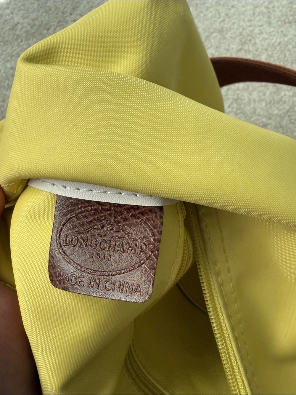 Yellow Shoulder Tote Bag with Brown Strap - Picture 11 of 14